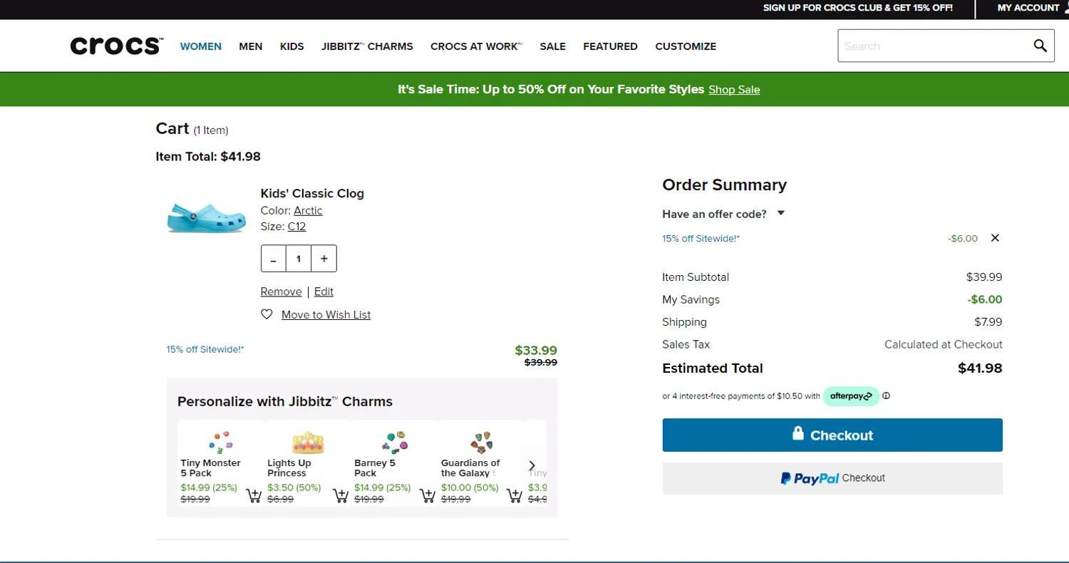 How to apply Crocs coupon code